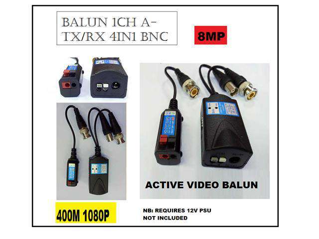 BALUN 1CH A-TX/RX 4IN1 BNC - CCTV Products & Accessories -