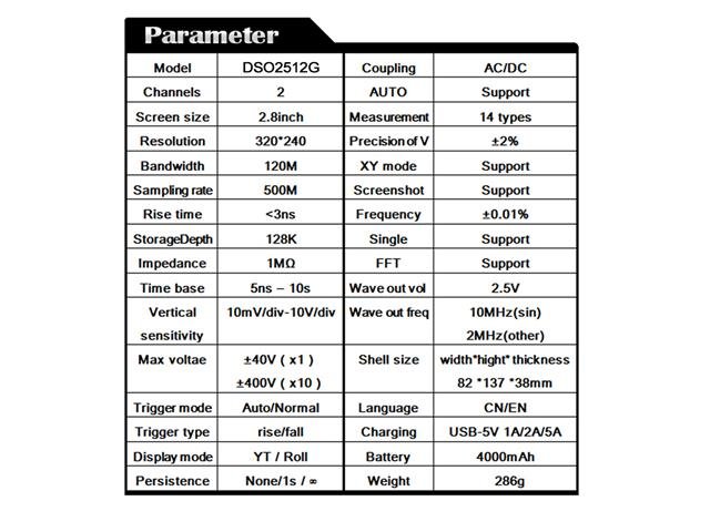 BDD DSO2512G OSC DUAL CH 120MHZ - Oscilloscopes -