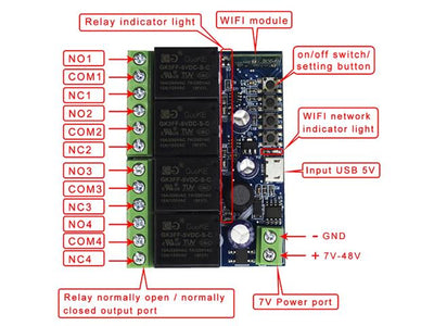 BDD SONOFF 4 CH WIFI W/L RELAY - Power, Battery & Solar -