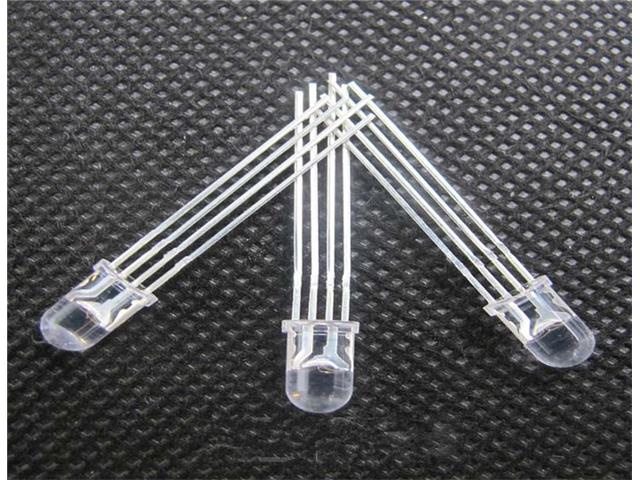 BMT RGB LED 4P 5MM C/CATH 10/PK - LED Lamps -