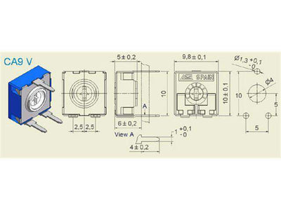 CA9V100E - Potentiometers, Trimmers & Rheostats -