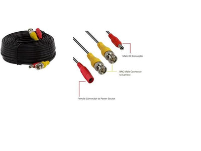 CCTV CABLE AHD4.0 BNC+DC 50M - CCTV Leads -
