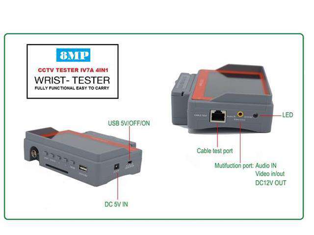 CCTV TESTER IV7A 8.0MP 4IN1 - Environmental Test Equipment -