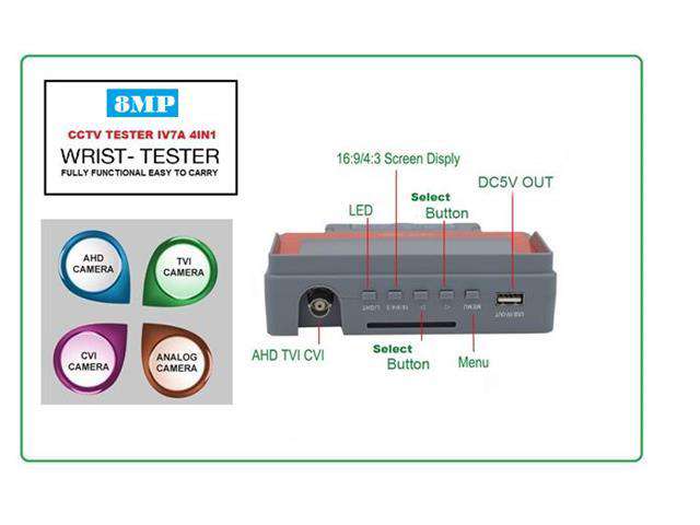 CCTV TESTER IV7A 8.0MP 4IN1 - Environmental Test Equipment -