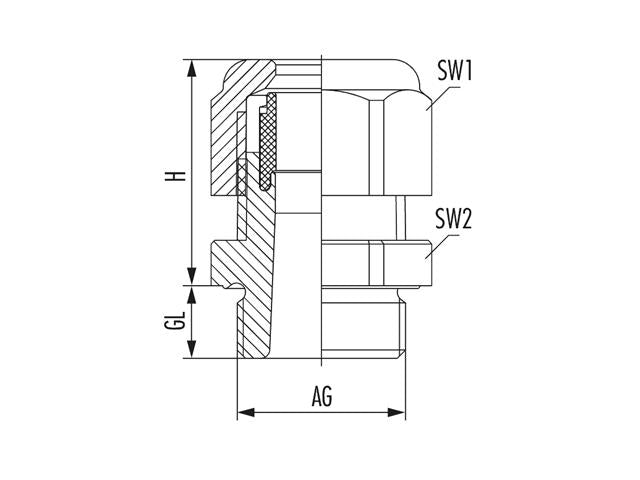 CGP-M32X1,5-14-GY - Cable Glands, Strain Relief & Grommets - 4033878410875