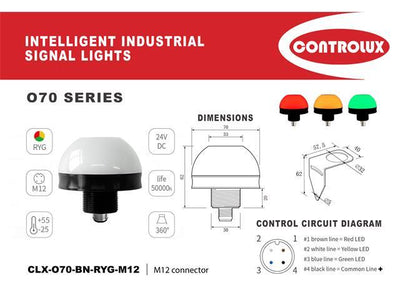 CLX-O70-BN-RYG-M12 - Industrial Automation -