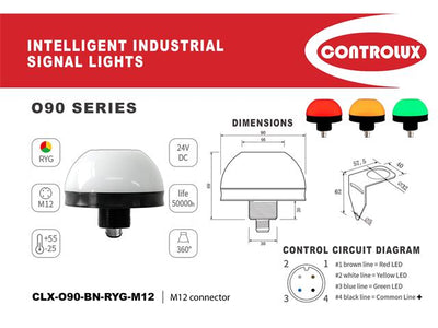 CLX-O90-BN-RYG-M12 - Industrial Automation -