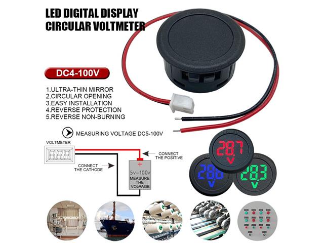 CMU 34MM RD DC DIG PANEL MET RED - Panel Meters -
