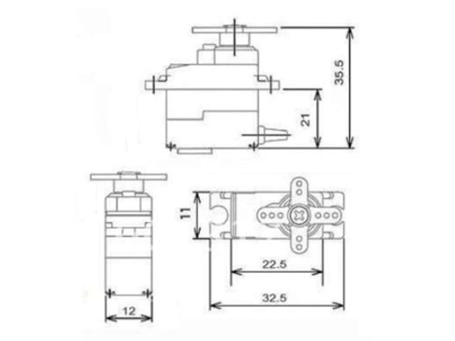 CMU MICRO SERVO 4.8V-6V MG90-180 - Motors, Motor Drivers & Controllers - HKD MICRO SERVO 4.8V-6V MG90-180