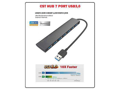 CST HUB 7 PORT USB3,0 - USB Hubs, Adaptors, & Extenders -