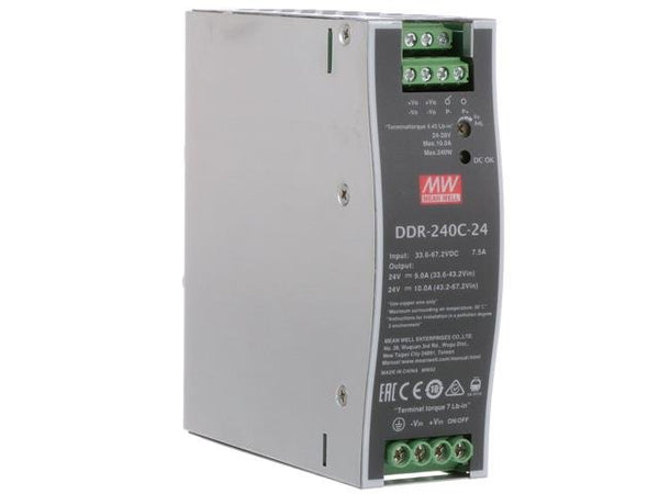 JMVLVLOA DDR-240D-24 DINレールタイプDC-DCコンバーター DRJ240-24-1