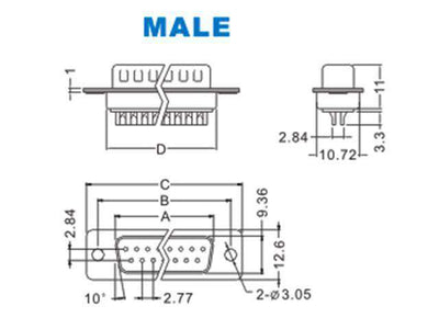 DE9POL2E - Interface Connectors -