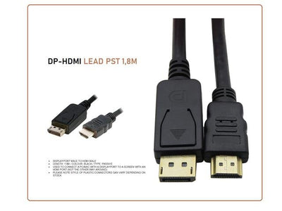 DP-HDMI LEAD PST 1,8M - Computer Network Leads -