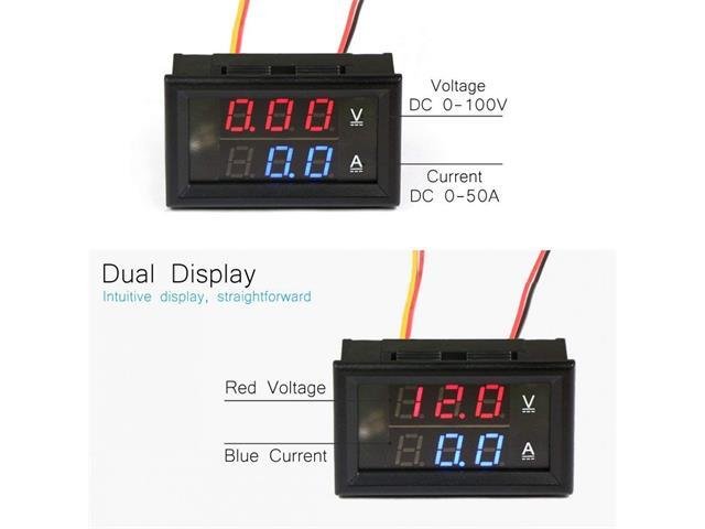 DPM/HKD DIG DUAL 100V 100A RD/BU - Panel Meters -