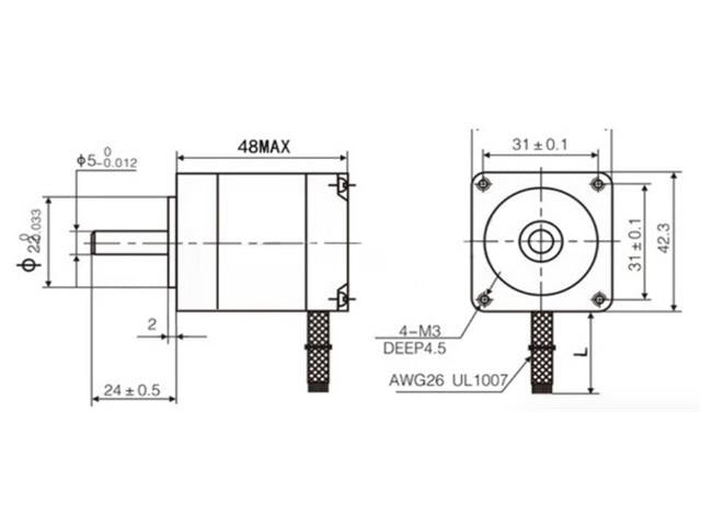 HKD STEPPER MOTOR 48MM NEMA 17