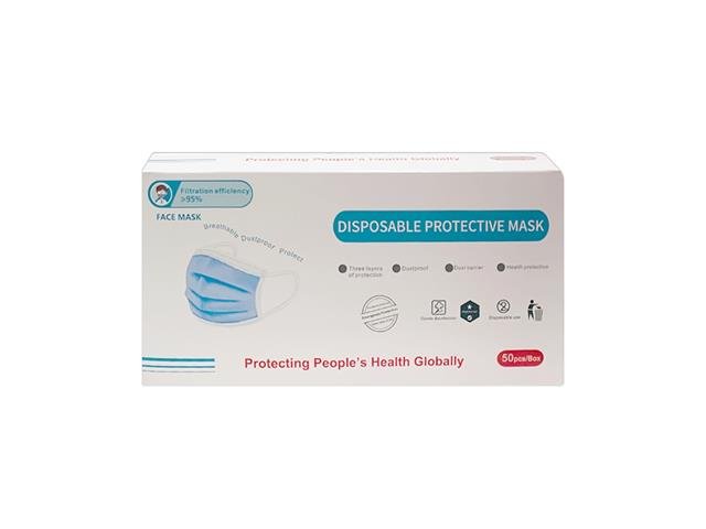 FACE MASK 3-PLY DISPOSABLE - PPE & COVID Products -