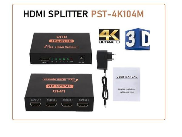 HDMI SPLITTER PST-4K104M - Communica [Part No: HDMI SPLITTER PST