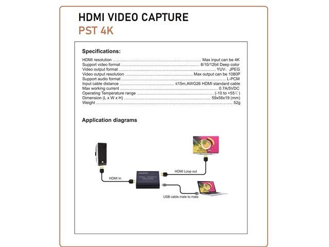 HDMI VIDEO CAPTURE PST 4K - TV, Video & DSTV Accessories -