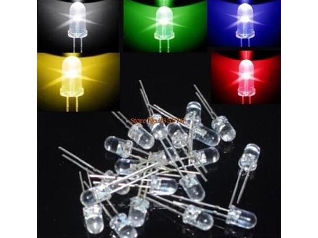 HKD 100X5MM ASSTD LEDS-5 COLORS - LED Lamps -