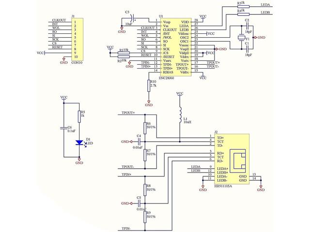 HKD ENC28J60 WIDE ETHERNET MODUL
