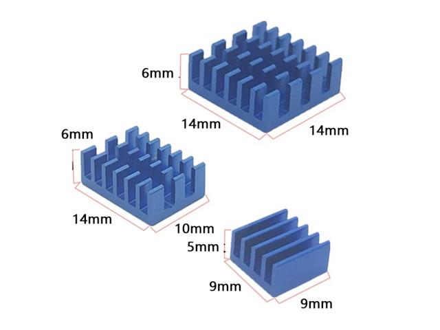 HKD HEATSINK KIT RASPBERRYPI 3PC - Heatsinks -