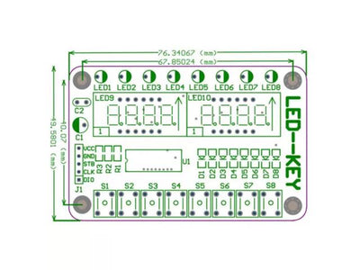 HKD TM1638 8 DIG LED DISP 5 WIRE - Displays -