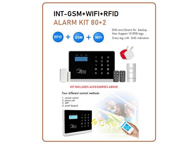 INT-GSM+WIFI+RFID ALARM KIT 80+2 - Alarms & Accessories -