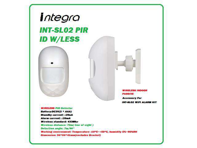 INT-SL02 PIR ID W/LESS - Alarms & Accessories -