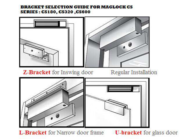 MAG LOCK CS180 U-BRACKET - Access Automation -