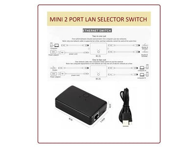 MINI 2 PORT LAN SELECTOR SWITCH - Network Switches Racks & Accessories -