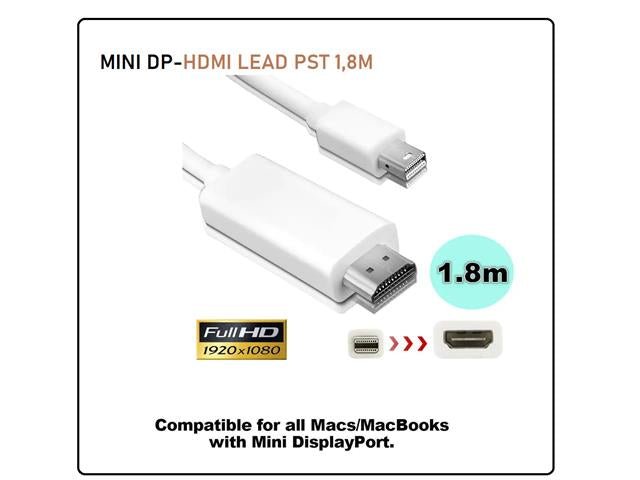 MINI DP-HDMI LEAD PST 1,8M - Computer Network Leads -