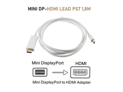MINI DP-HDMI LEAD PST 1,8M - Computer Network Leads -