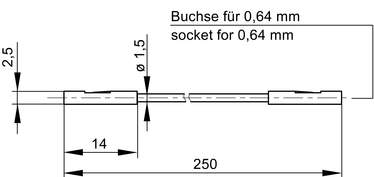 MKL 0,64/25-0,25 BLK - Test Leads & Probes - 973604100 4002044157715