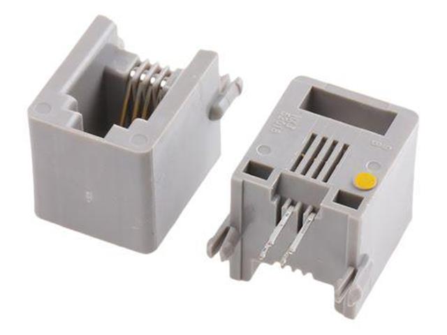 MOD SOCK 4-4USA GY - Computer Connectors -