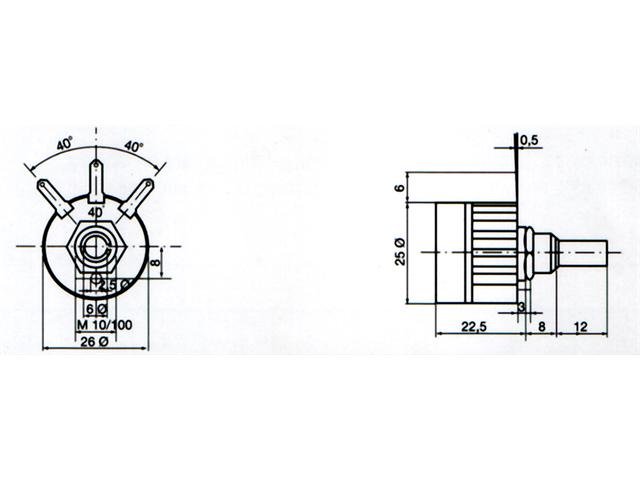 POT WW 3W 1K - Potentiometers, Trimmers & Rheostats -