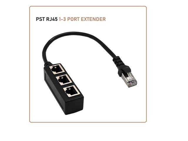 PST RJ45 1-3 PORT EXTENDER - USB Hubs, Adaptors, & Extenders -