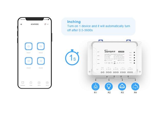 SONOFF 4CH PRO R3 WIFI/RF SWITCH - Home Automation - 6920075775815