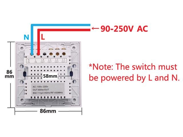 SONOFF WIFI LED TOUCH 2W-UK - Home Automation -