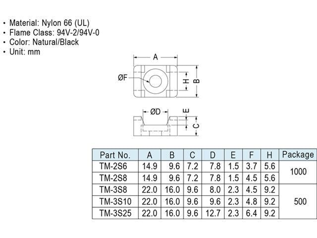 TM-2S8 - Cable Fasteners & Fixings -