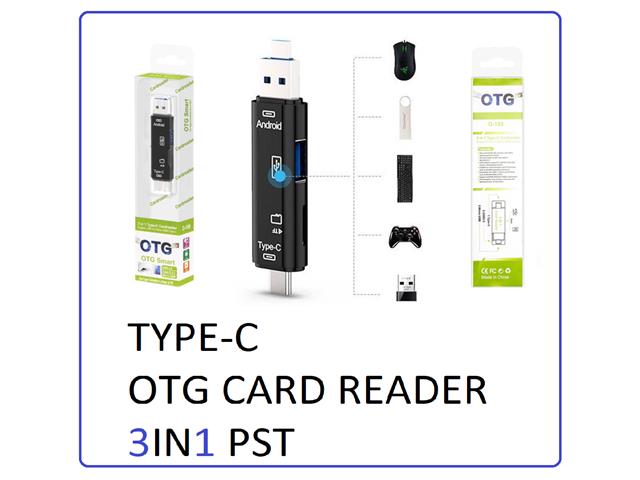 TYPE-C OTG CARD READER 3IN1 PST - Hard Drives & Storage Devices -