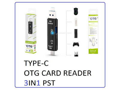 TYPE-C OTG CARD READER 3IN1 PST - Hard Drives & Storage Devices -