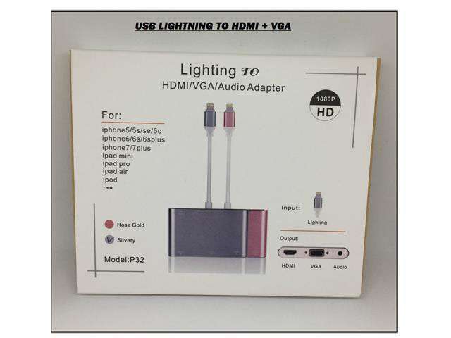 USB LIGHTNING TO HDMI + VGA - HDMI / VGA / AV Converters -