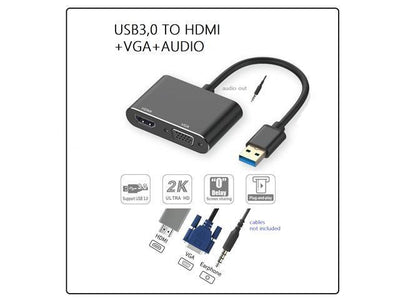USB3,0 TO HDMI+VGA+AUDIO - HDMI / VGA / AV Converters -