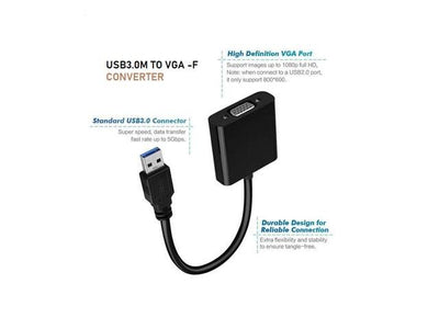 USB3.0M TO VGA-F CONVERTER - HDMI / VGA / AV Converters -
