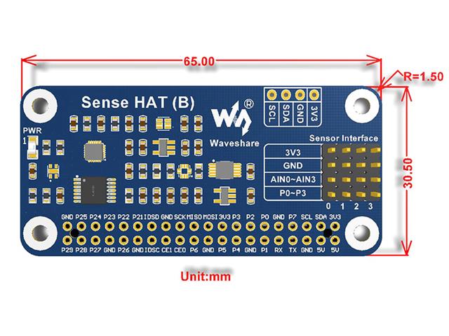 WVS SENSE HAT B FOR RASPBERRY PI - Breakout boards / Shields / Modules -