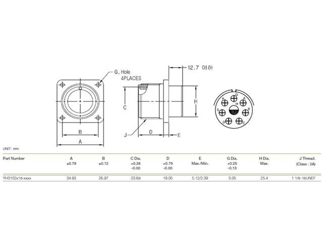 XY3102A-18-8P - MIL-Spec / MIL-Type -